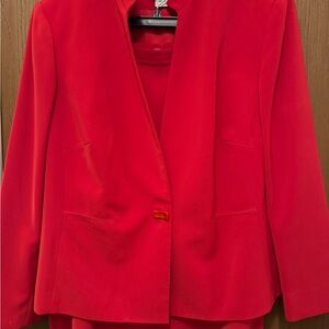 Jones New York Vibrant Red Jacket Suit